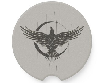 Raven Soapstone Car Coaster, Mystical Magical gift Ideas, Dark Acedemia