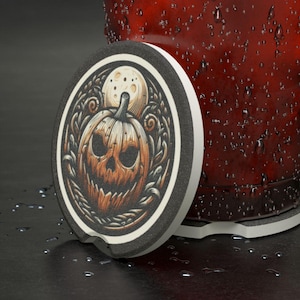 Pumpkin Car Coaster, Car Accessories, Car Gifts Car Coasters, Horror Car Coaster, Halloween Gifts, Pumpkin Coaster, New Car Gifts