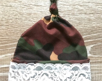 New Handmade Dark Camouflage Baby Boy Hat