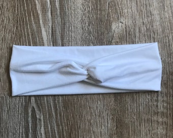 Knotted White Women’s Headband / White Headband / Comfortable White Headband for Women / Winter Headband