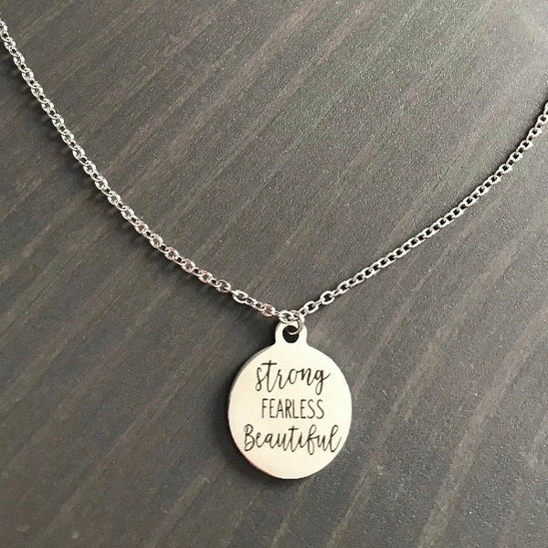 Be Strong Necklace Etsy
