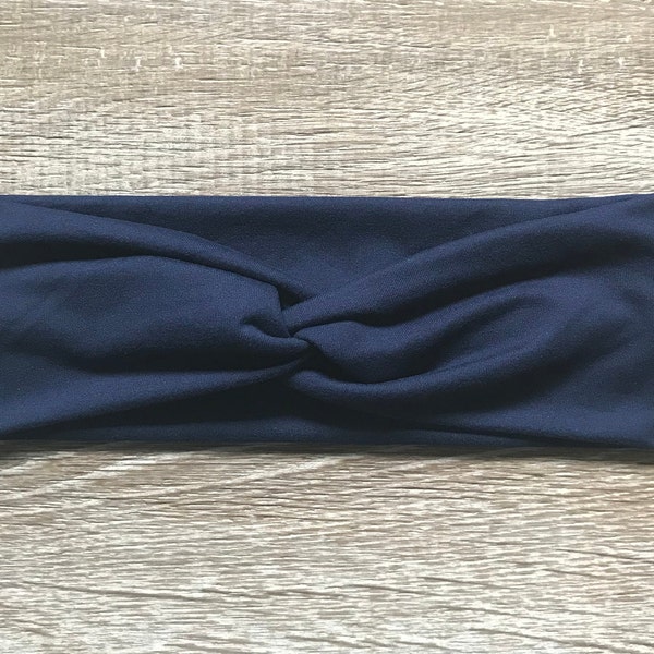 Navy Blue Knotted Women’s Headband / Blue Headband / Headband for Women / Womens Hairband / Knotted Headband / Comfortable Blue Headband