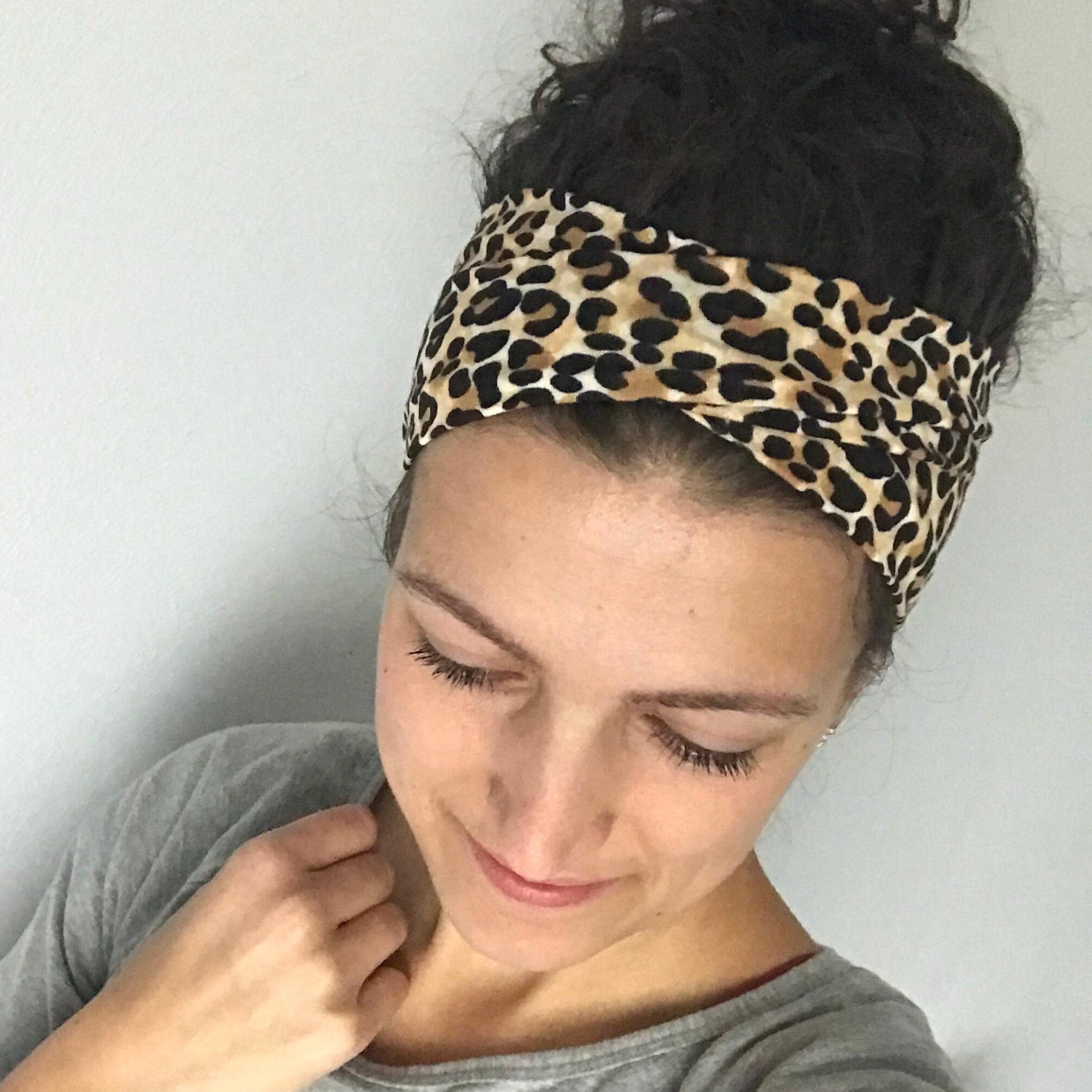 Leopard Print Twist Headband - Soft and Stretchy Cheetah 