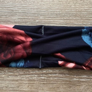 Rose Floral on Navy Blue Soft, Stretchy Headband
