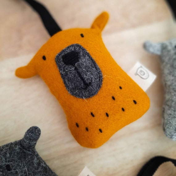 Mini Barnaby Bear Hanging Door Charm Wool Felt Scandi Nursery Etsy