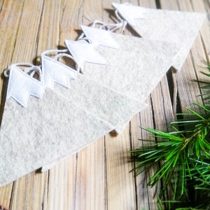 Snowy Mountain Felt Garland, Scandi Nursery Decor Natural