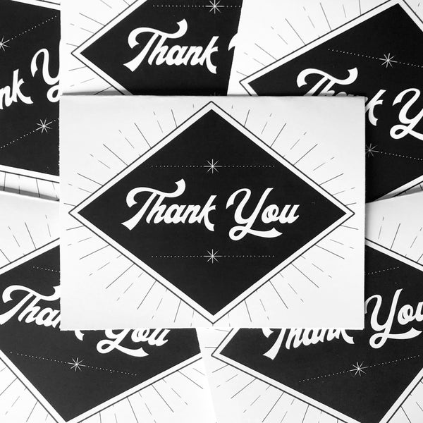 Vintage Thank You Cards | Thank You Card | Black and White Thank You | Retro Thank You Cards | Thank You Card Set | Thank You Boxed Set