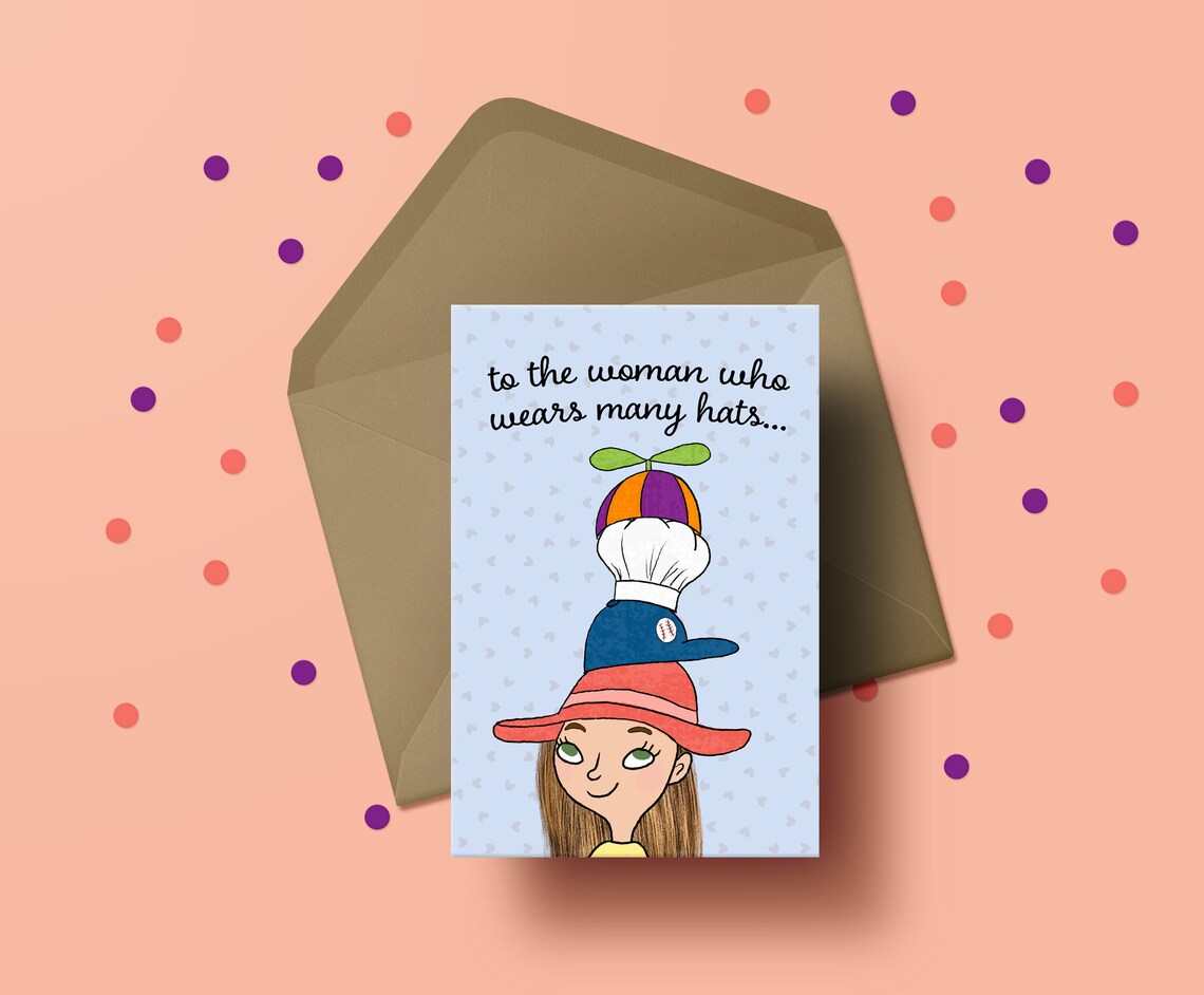 Many Hats Card To the woman who wears many hats Etsy