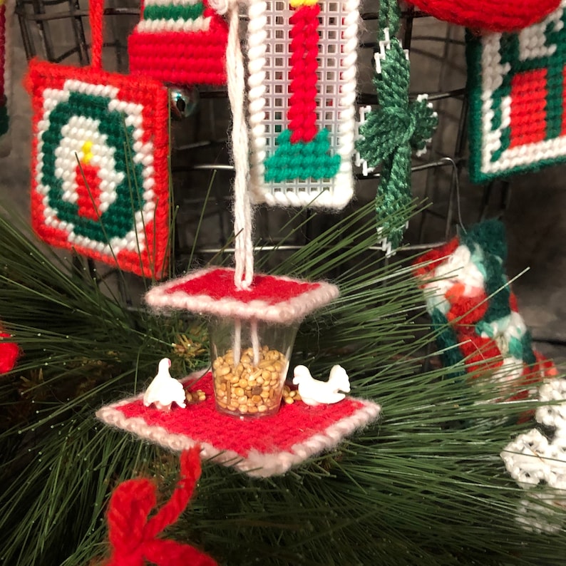 Vintage Handmade Needlepoint Christmas Ornaments/set of 10 Etsy