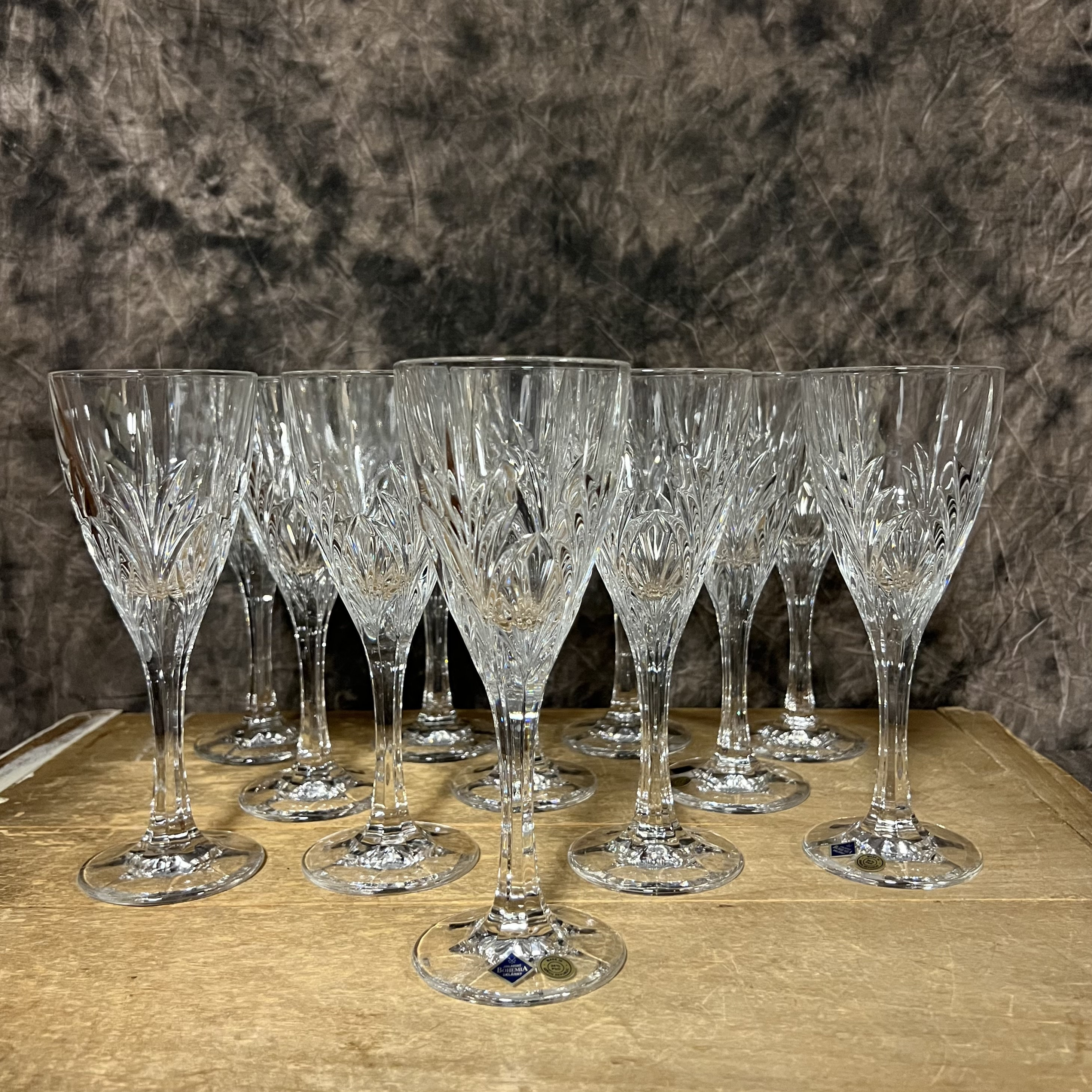 Rare Bohemia Crystal Stemware, Bohemia Jihlavske Sklarny