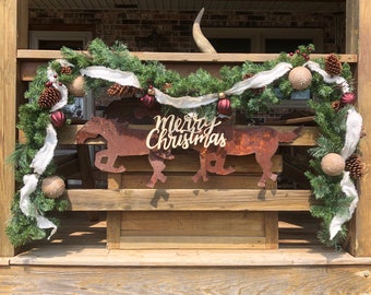 Christmas Garland With Merry Christmas Sign