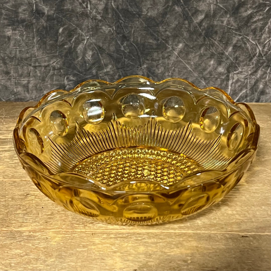 Vintage Bartlett Collins Glassware, Manhattan EAPG Bullseye Pattern