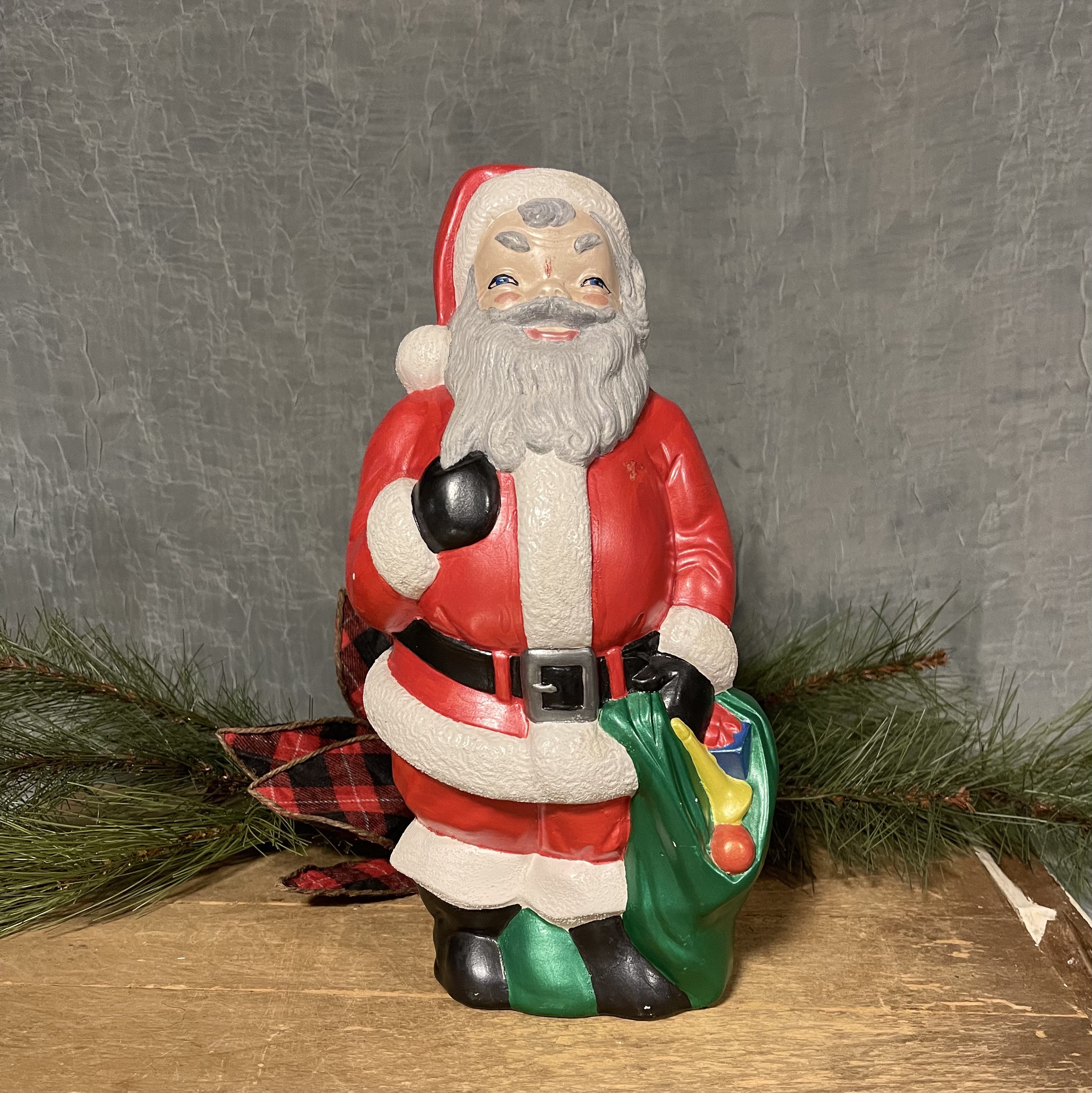Vintage Ceramic Santa Claus, Hand Painted Santa Claus