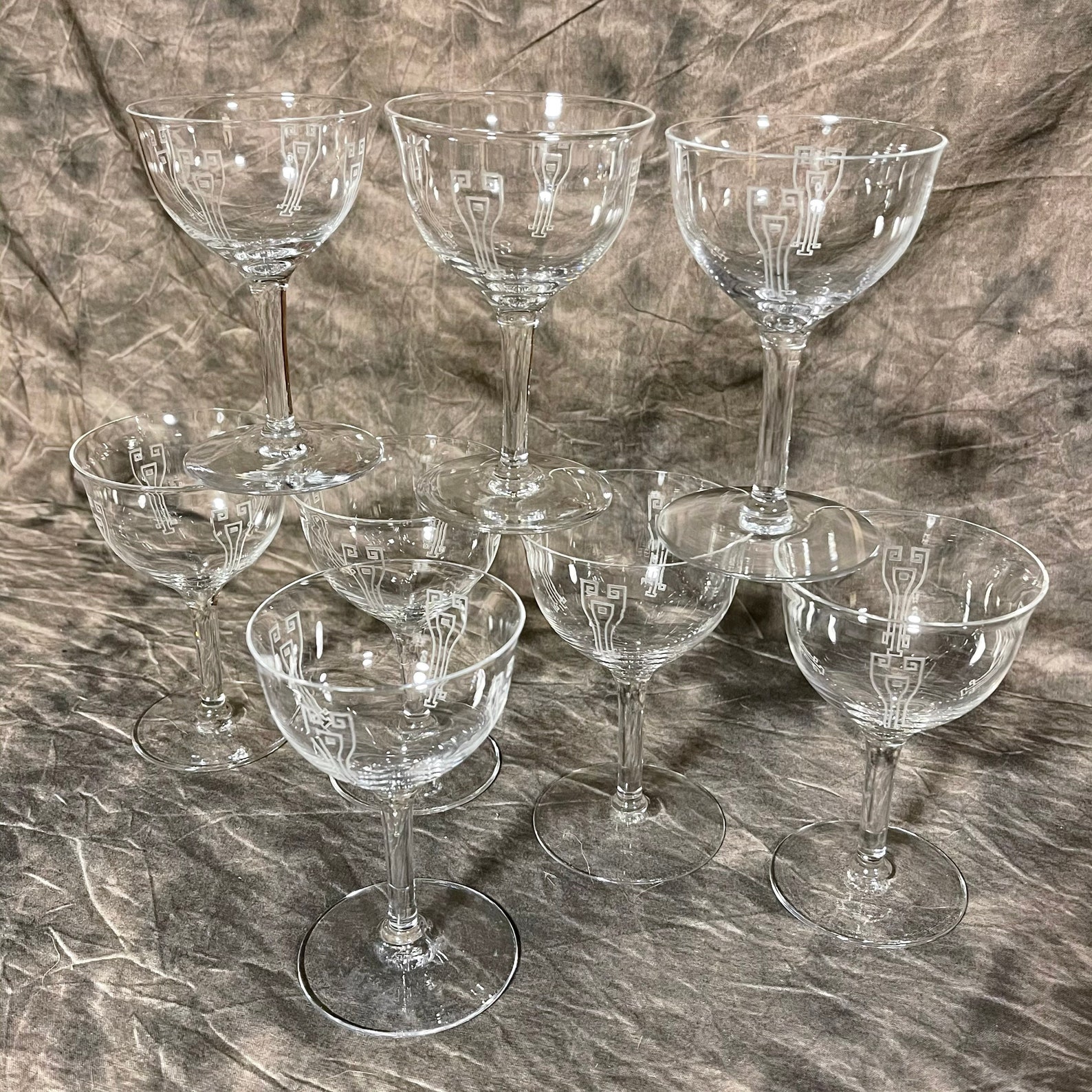 Vintage Fostoria Crystal Etched Cordial Stemmed Glasses Etch Etsy