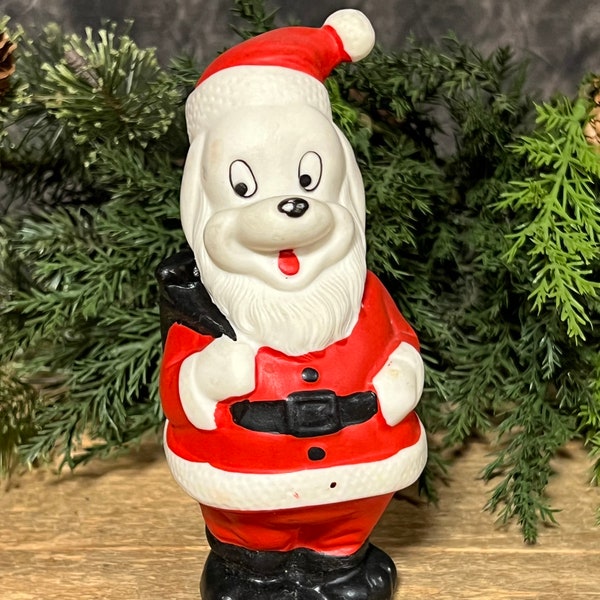 Vintage Santa Dog Squeaky Toy, Vintage Santa Toy, Dog Squeaky Toy