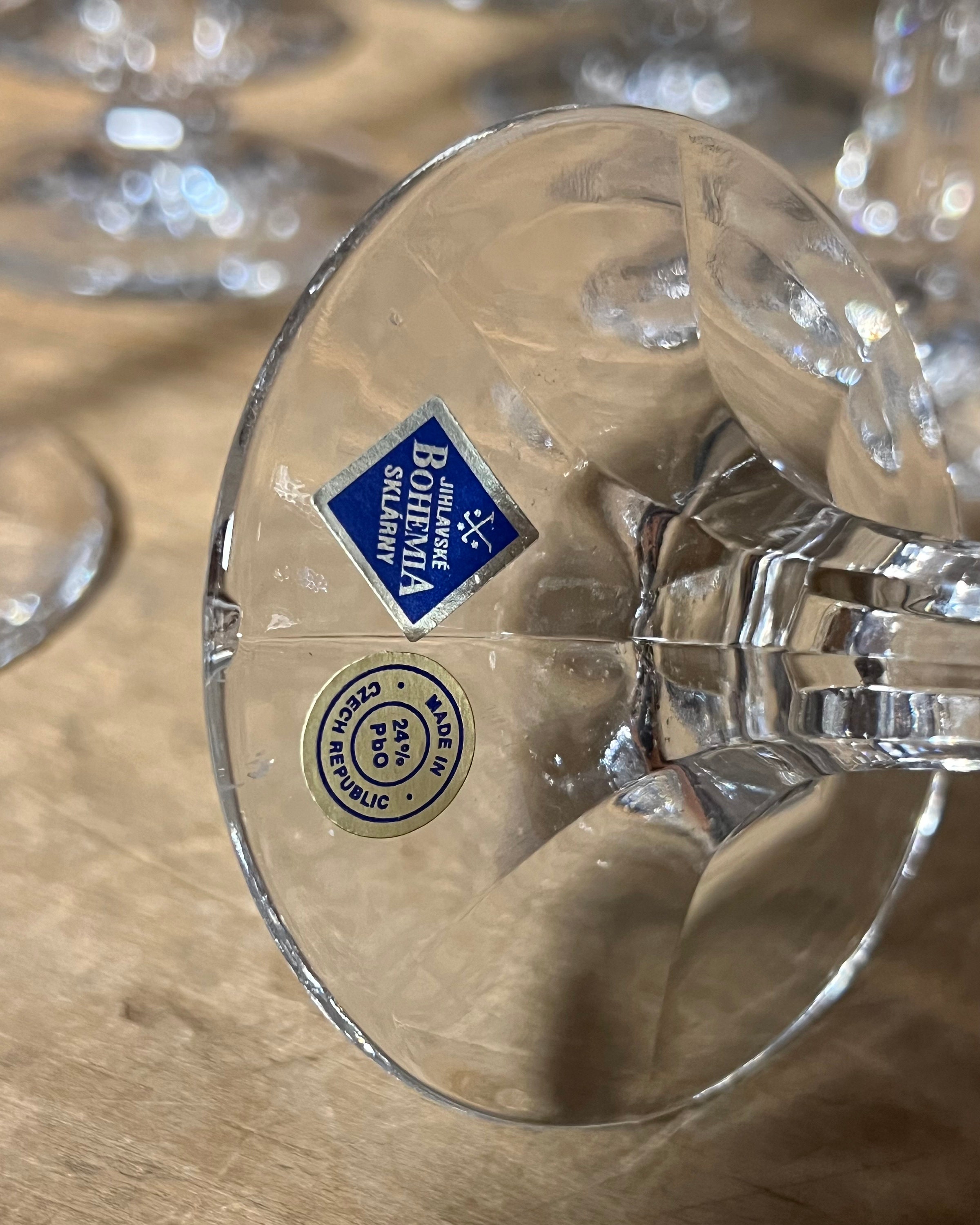 ㊗️オリンピック♥アンティーク、クリスタル燭台 Rare Bohemia Crystal Stemware, Bohemia Jihlavske Sklarny