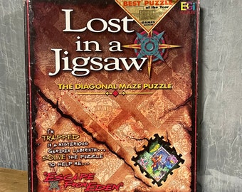 Lost In A Jigsaw Maze Puzzle, Vintage Jigsaw Puzzle, Diagonal Maze Puzzle, Escape From Eden Puzzle Game