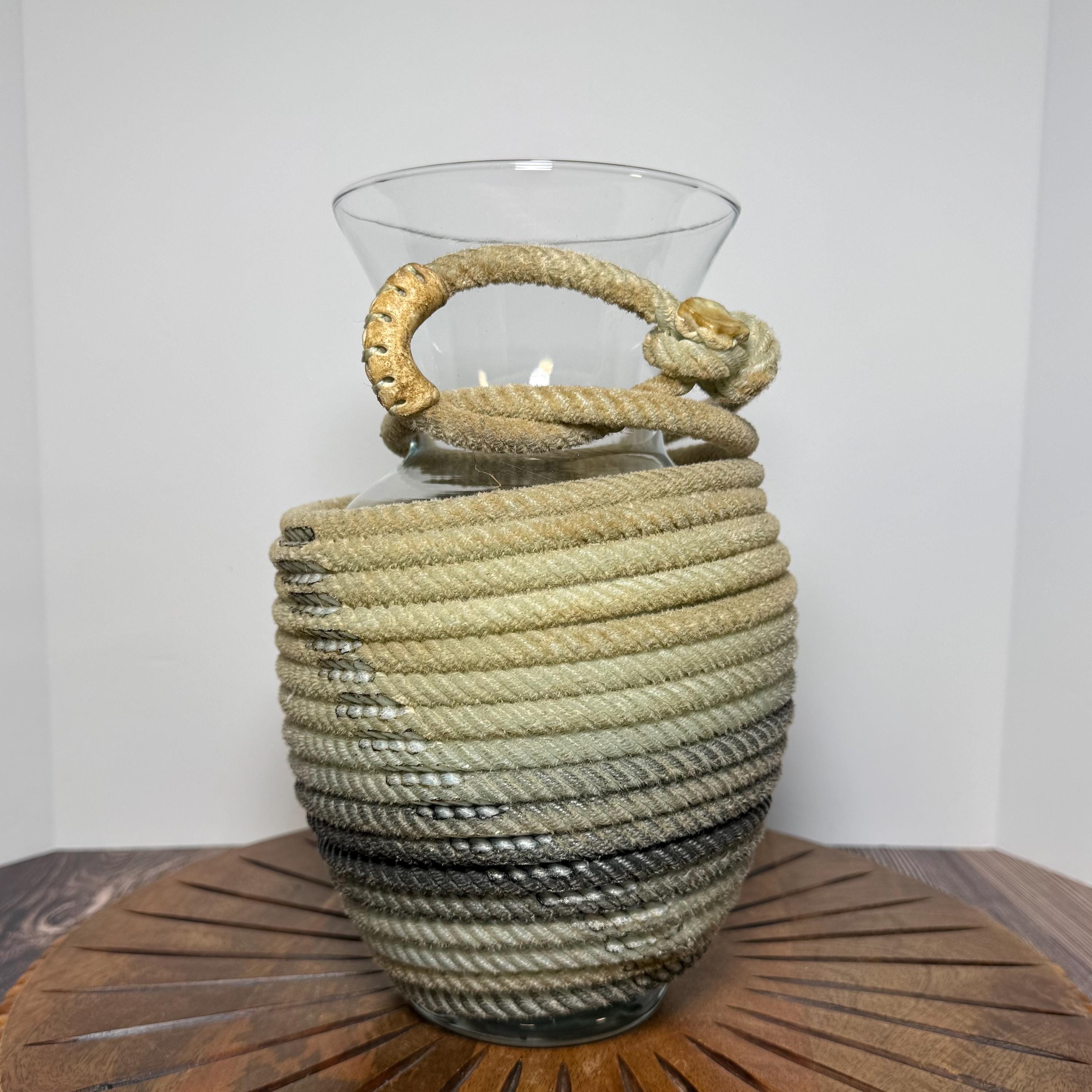 Rope Glass Vase - Etsy