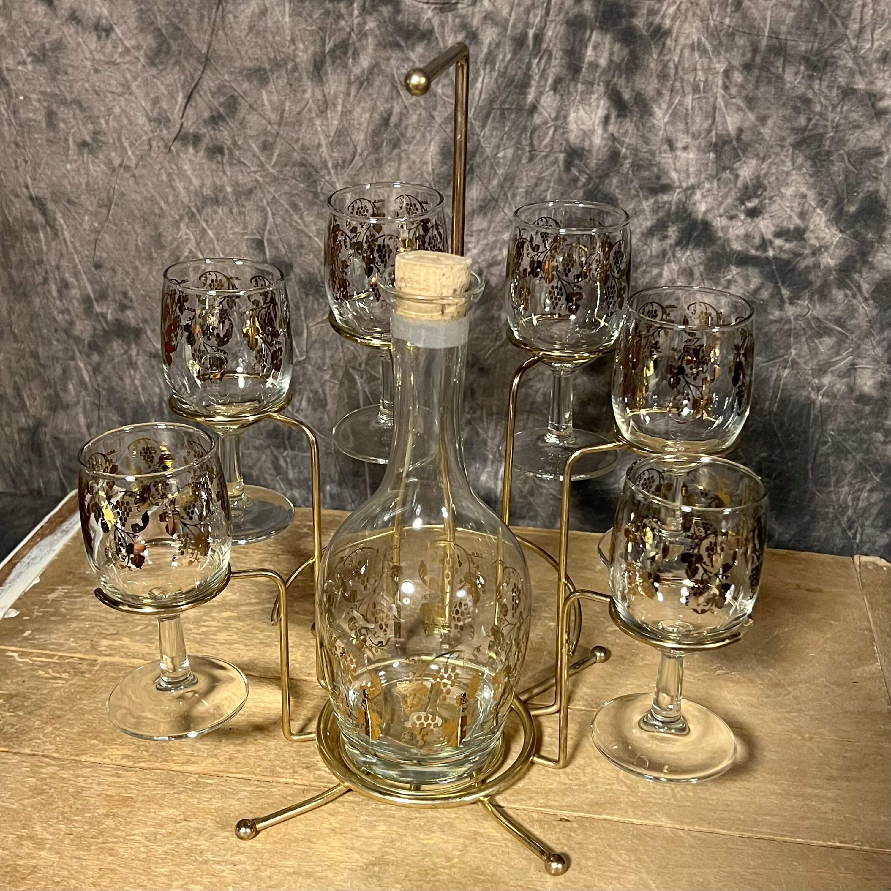 Vintage Cascading Wine Decanter Set West Virginia Glass Wine Etsy
