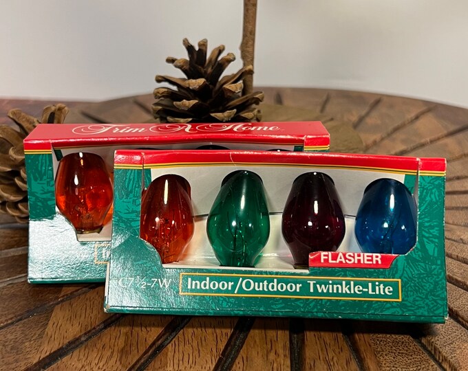 Vintage Flasher C7 Christmas Lamps Replacement Bulbs, Vintage Christmas