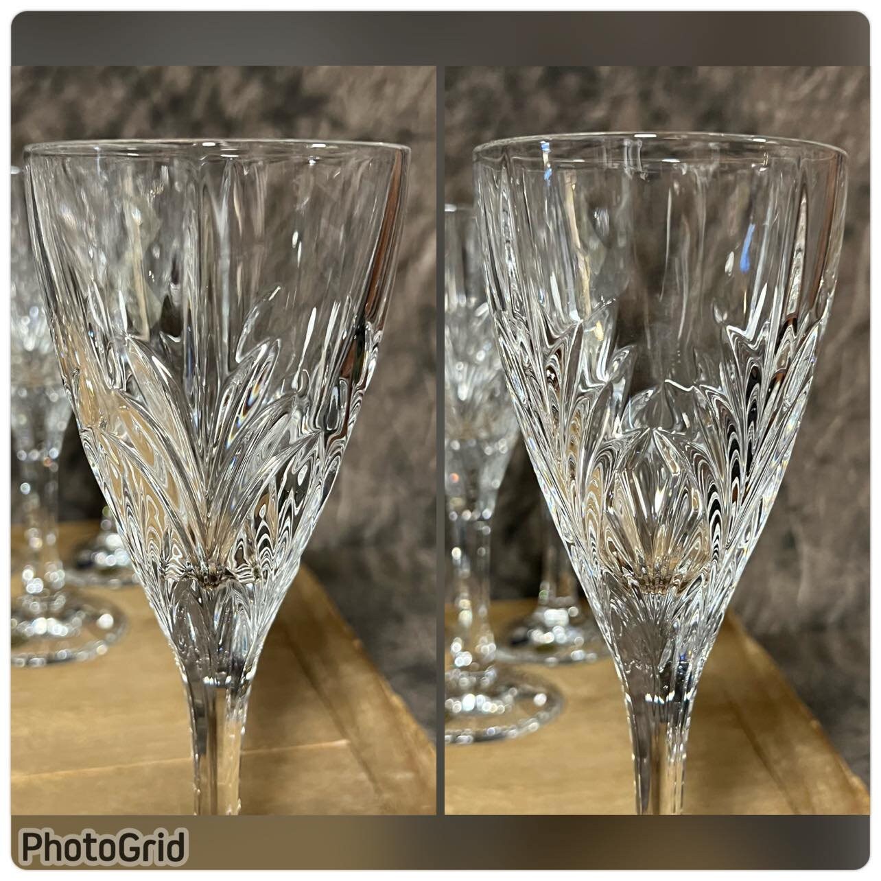 CRYSTAL WATER GLASSES LINES DESIGN ALL BLACK - Bohemia Crystal - Original  crystal from Czech Republic.