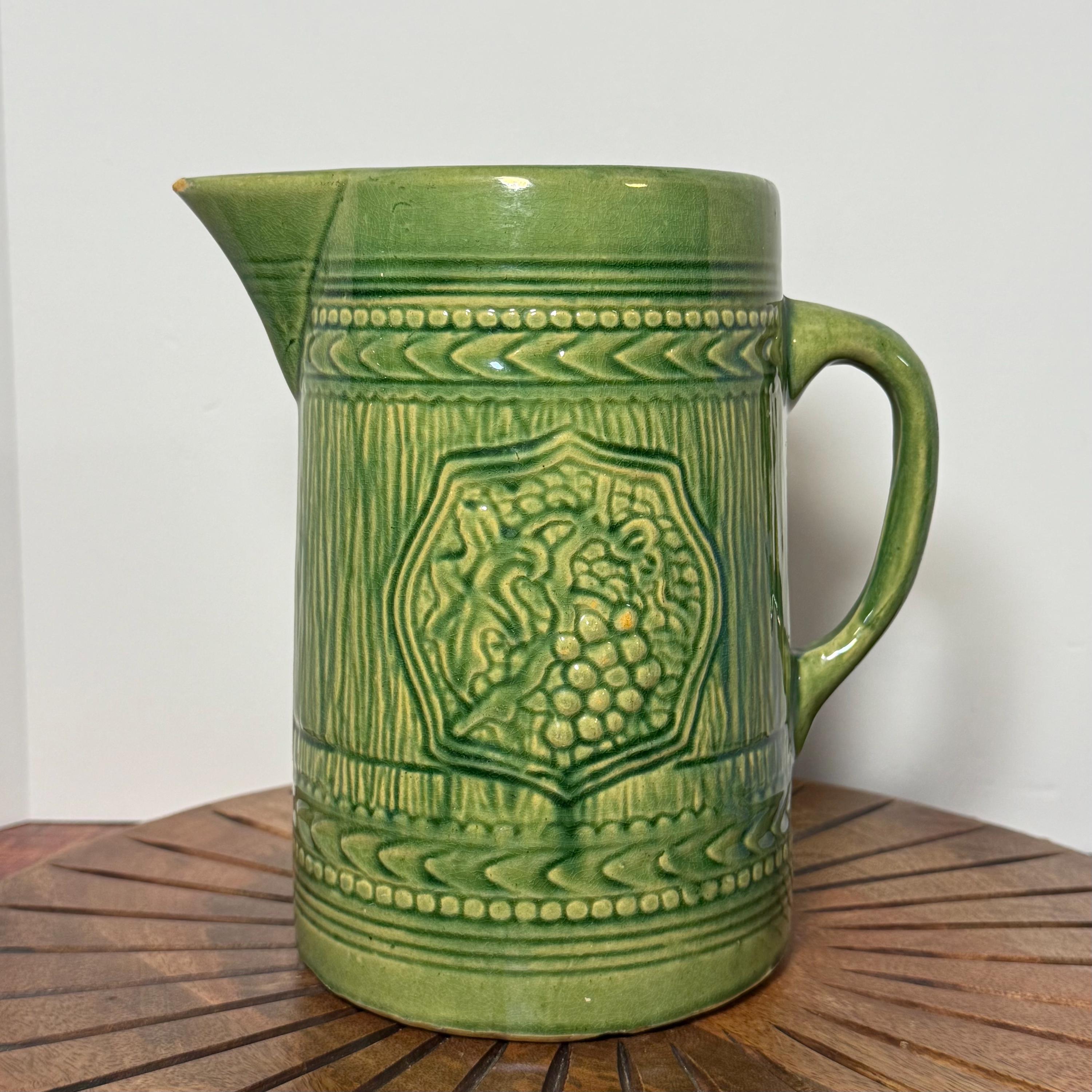 Best HD Pictures about  Vintage Green Pottery Pitcher  with No AI Images