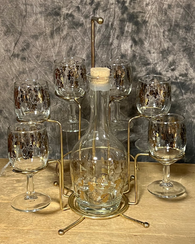Vintage Cascading Wine Decanter Set West Virginia Glass Wine Etsy