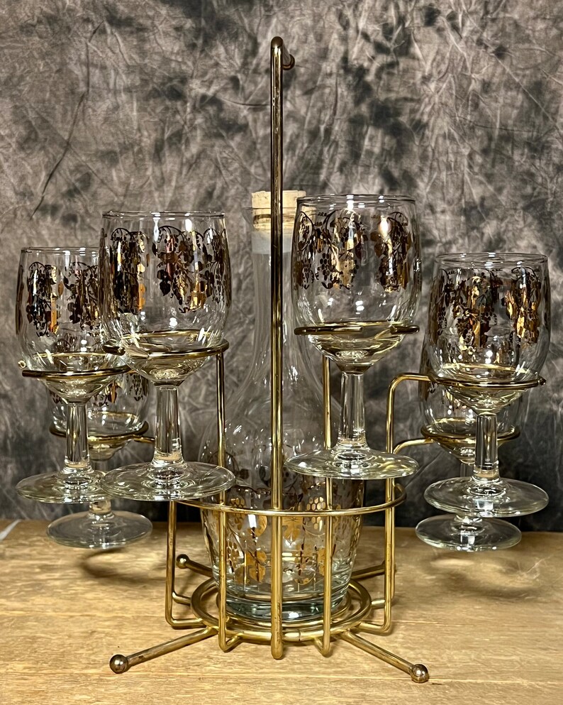 Vintage Cascading Wine Decanter Set West Virginia Glass Wine Etsy