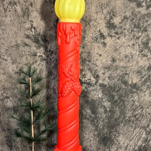 Vintage Union Blow Mold Candlestick, Vintage Christmas Decor, Vintage Christmas Candle Blow Mold