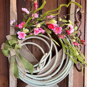 Lariat Rope Wreath, Spring Wreath, Summer Floral Wreath, Dogwood Wreath
