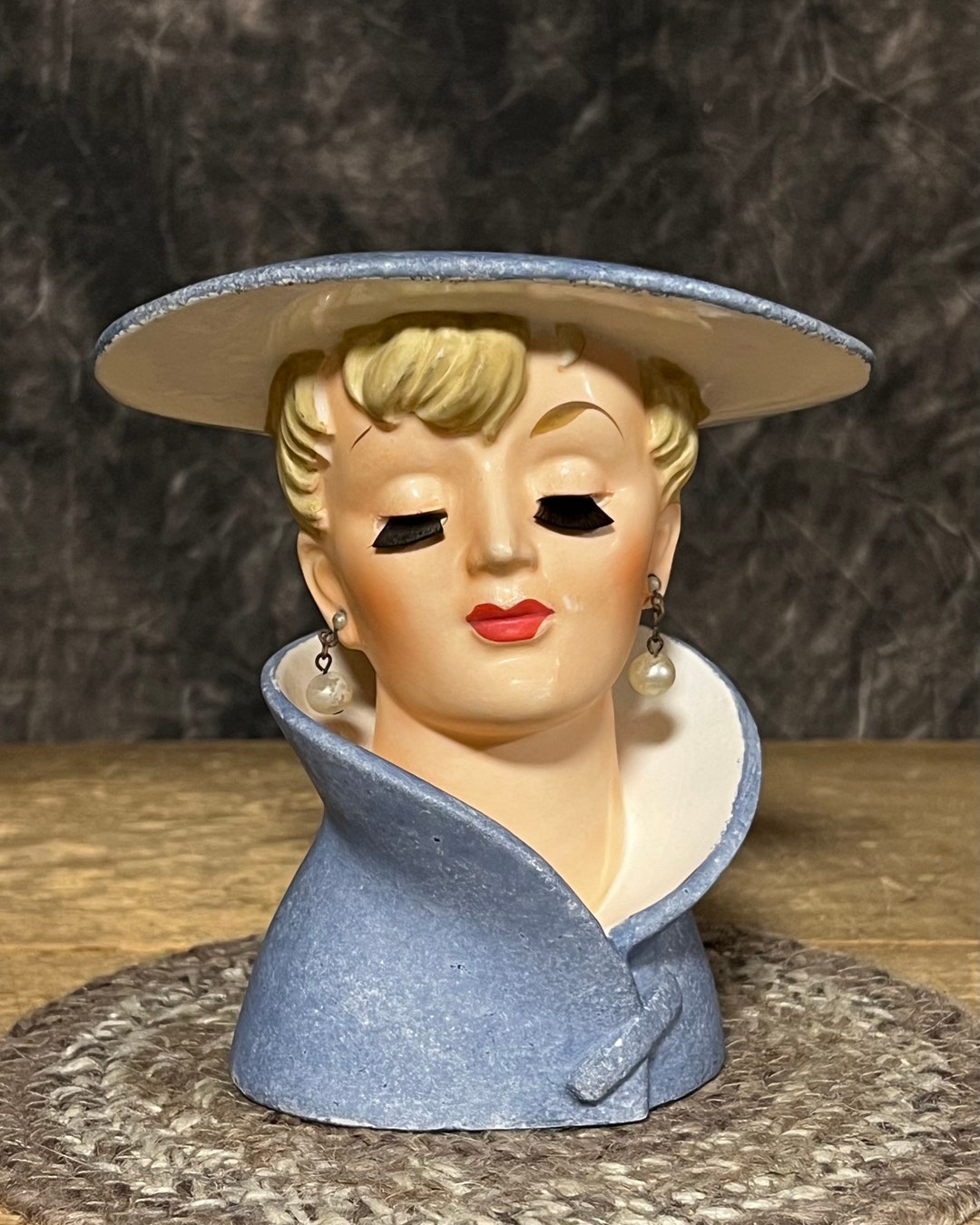 Rare Relpo Vintage Lady Head Vase, Relpo K1009A Head Vase, Relpo Lady