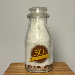 Vintage 50th Anniversary 21st Century Genetics Half Pint Milk Bottle, Vintage Dairy Farm Bottle, Iowa Dairy Farm
