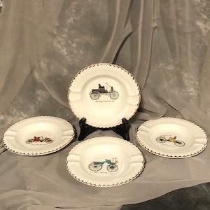 Vintage Harper Pottery Antique Car Ashtrays, Set of 4 Vintage Ashtrays