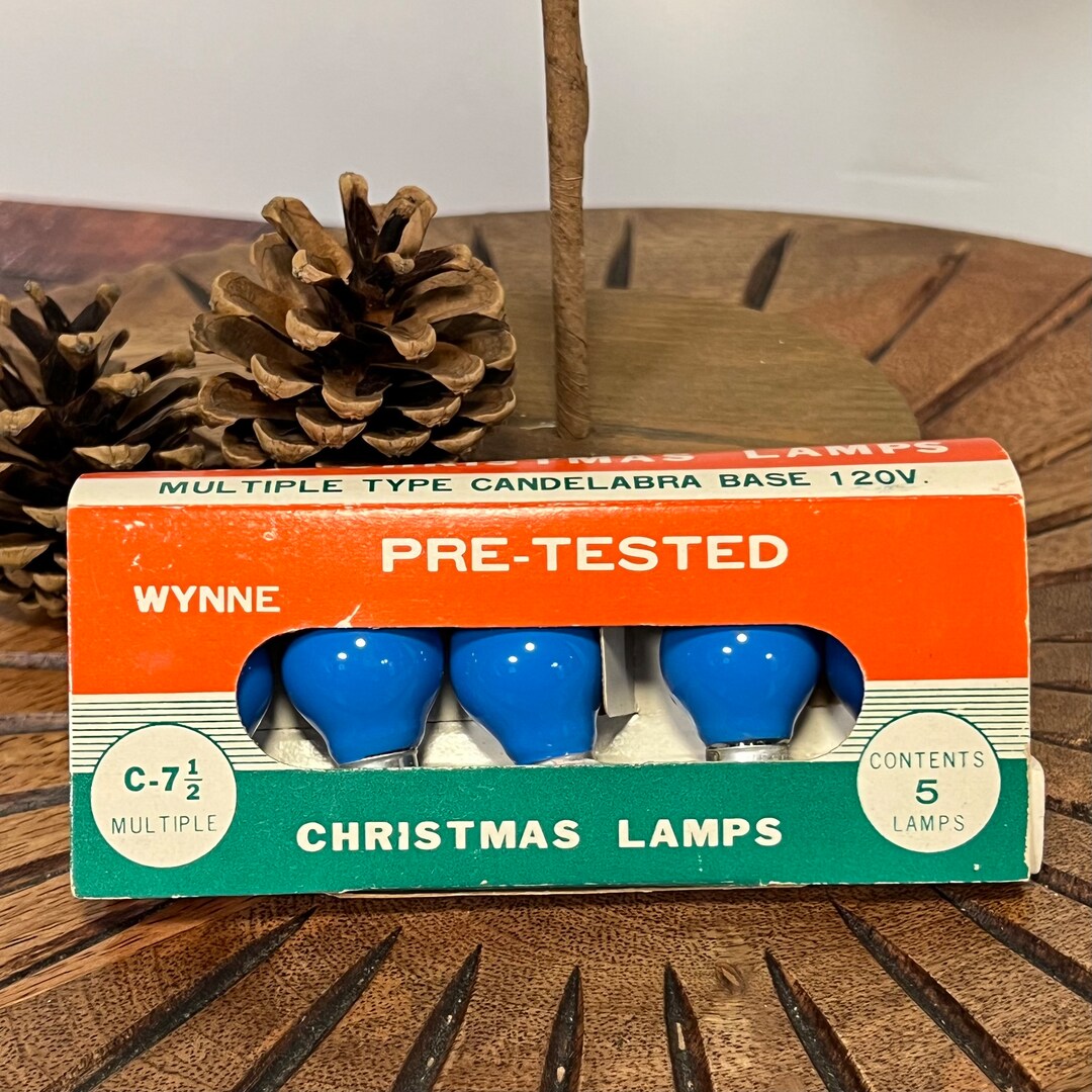 Vintage Wynne C7 Christmas Lamps Replacement Bulbs, Box of 5 Christmas
