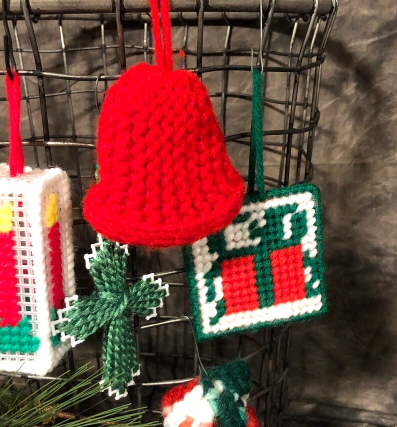 Vintage Handmade Needlepoint Christmas Ornaments/set of 10 Etsy