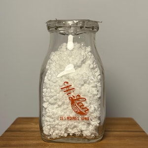 Vintage Hi-Lan Dairy Half Pint Milk Bottle, Square Hi-Lan Milk Bottle, Vintage Dairy Farm Bottle, Iowa Dairy Farm