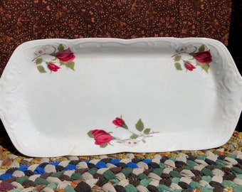 Vintage Royal Kent Collection Poland/Oblong Platter with Roses
