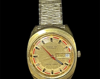 Vintage Circa 101 Lucien Piccard Gold Wrist Watch, Switzerland, Technique ET Controle, Giltron Back, Water Resistant Watch