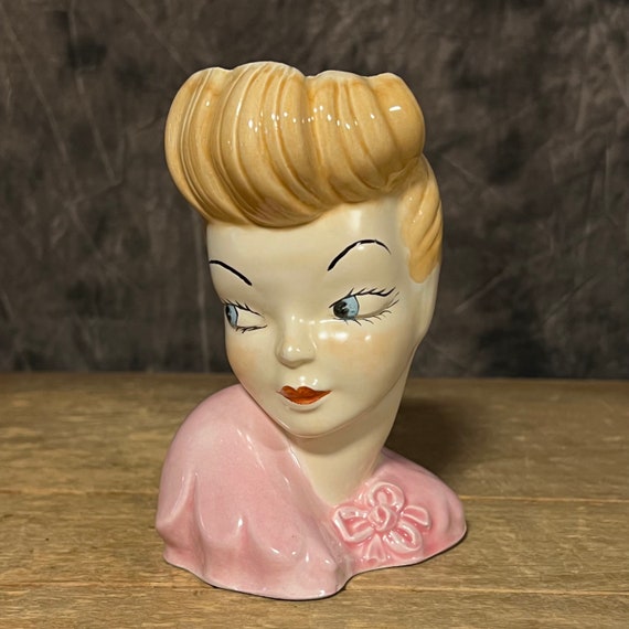 Vintage Lady Head Vase Glamour Girl Head Vase Betty Grable Etsy