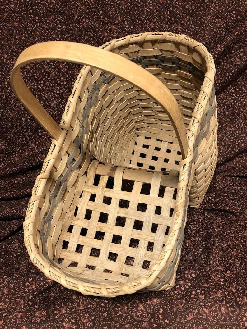 Vintage Stair Step Wicker Basket/country Rustic Basket Etsy