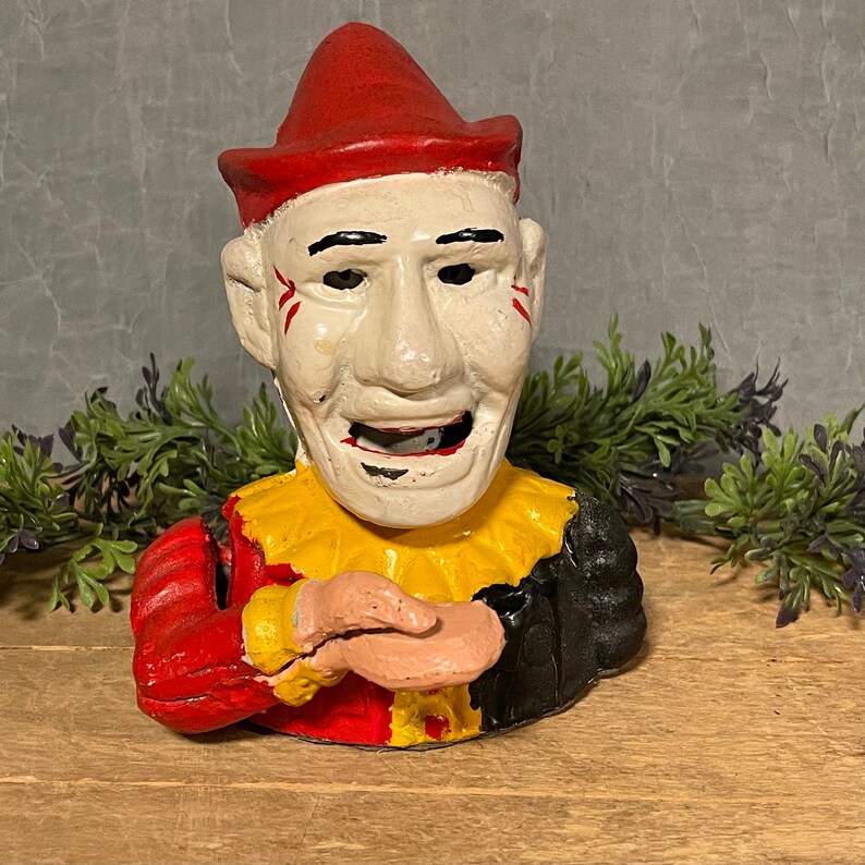 Vintage Cast Iron Mechanical Bank, Reproduction of Original 1880s