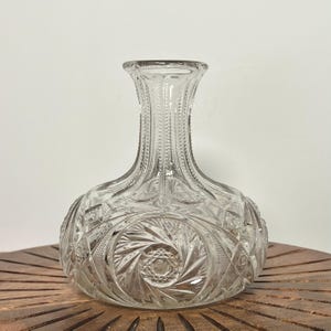 Vintage Cut Crystal Carafe, Water Carafe, Wine Carafe, Vintage Crystal Barware, Cut Crystal