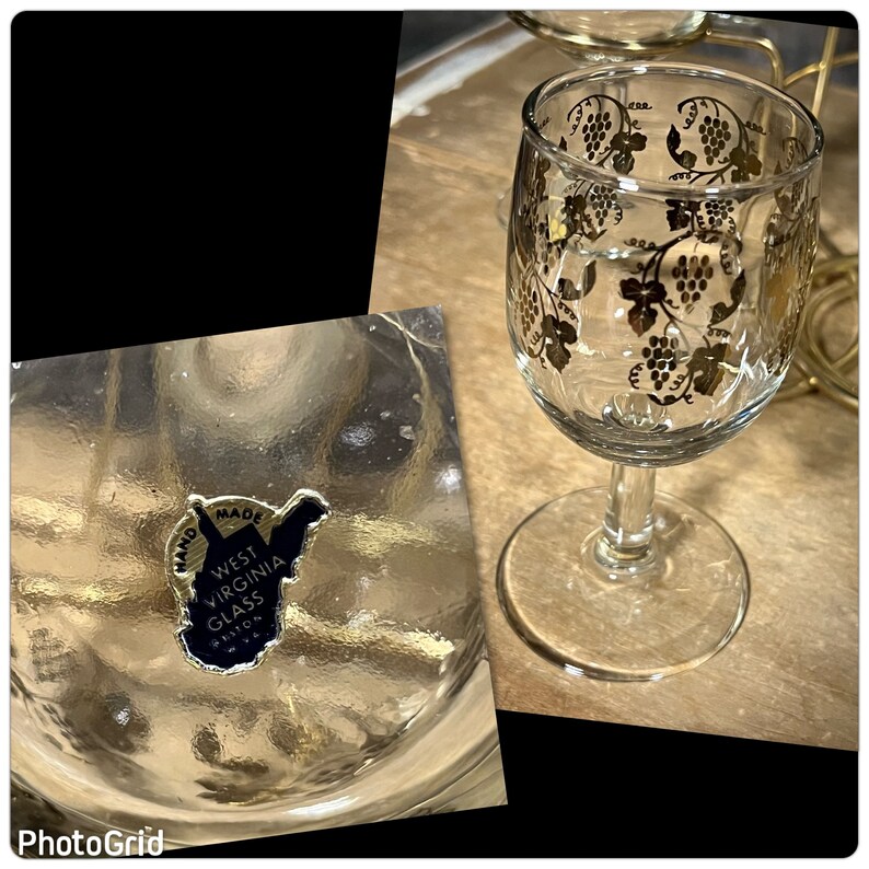 Vintage Cascading Wine Decanter Set West Virginia Glass Wine Etsy