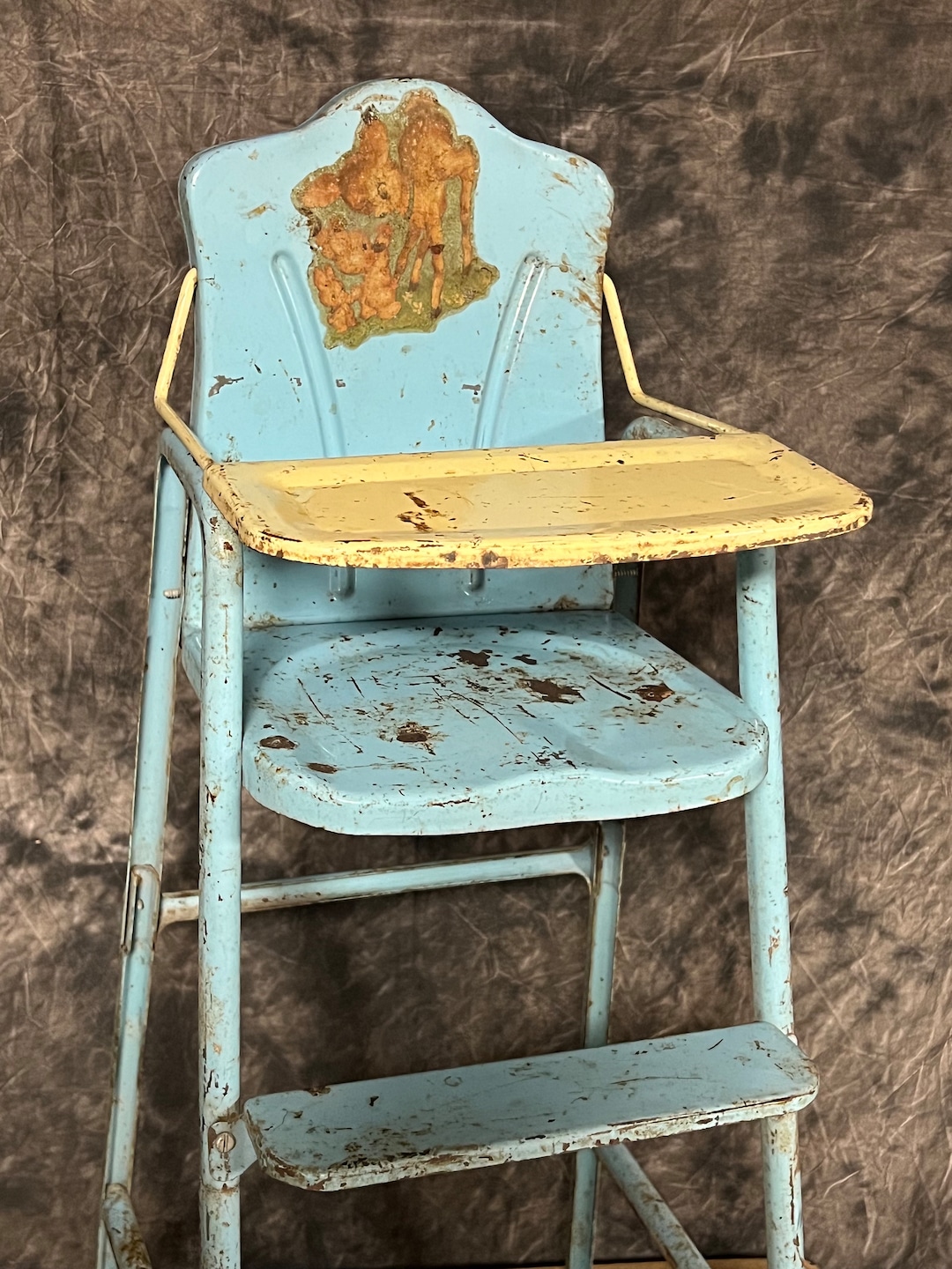 Vintage Baby Doll High Chair, Happy Time Metal Baby Doll High Chair, Vintage Baby Doll Furniture