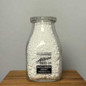 Vintage Alvine Dairy Co Half Pint Milk Bottle, Alvine Dairy Milk Bottle, Vintage Dairy Farm Bottle, Iowa Dairy Farm