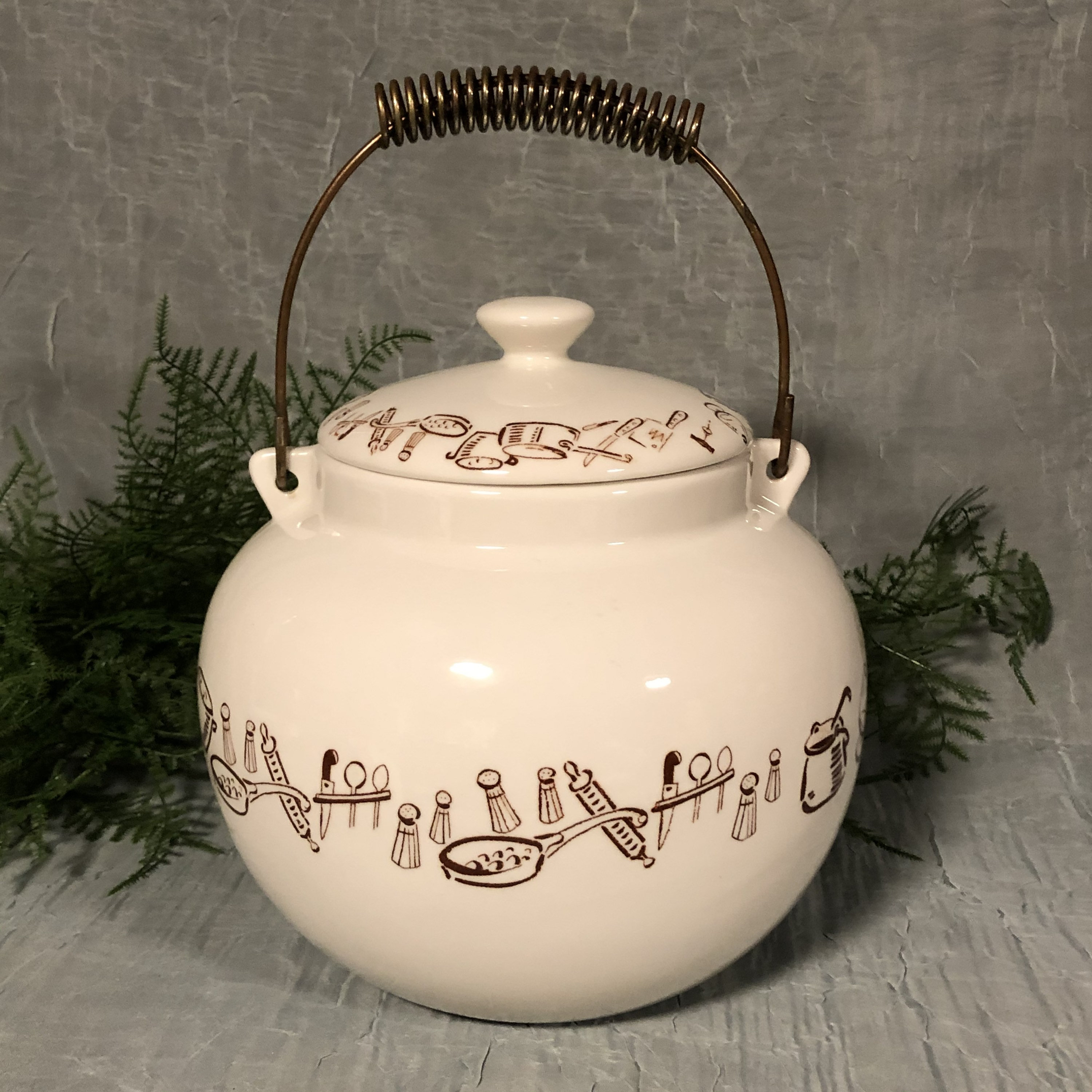 Vintage Terrace Ceramics Cookie Jar With Wire Bail Etsy