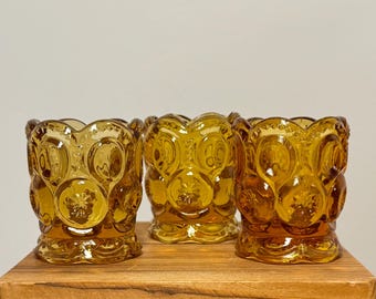 Vintage LE Smith Moon and Stars Amber Glass Toothpick Holder, Amber Moon and Stars, Vintage Glass Toothpick Holder