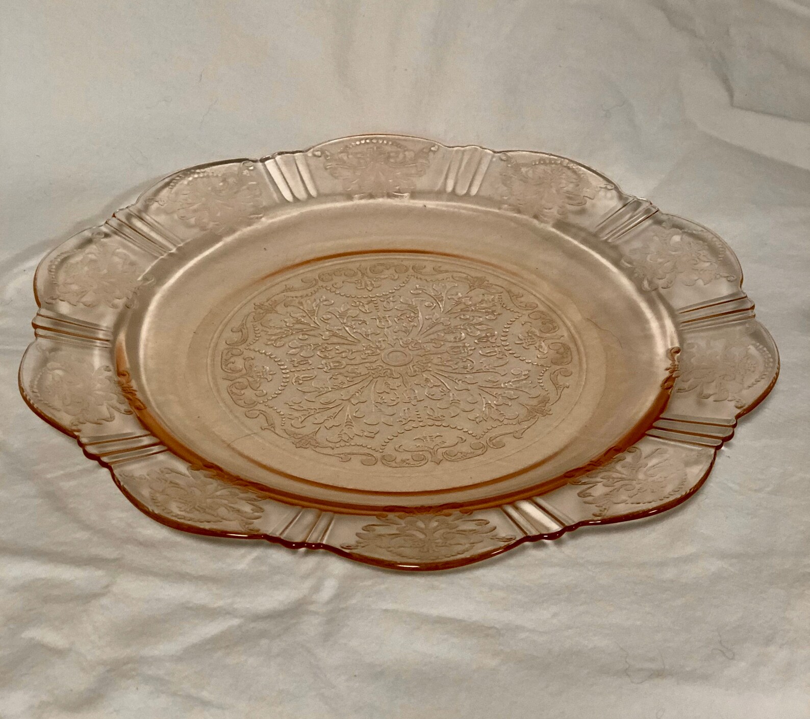 Vintage Sweetheart Pink Depression Plate by McBeth Evans Etsy