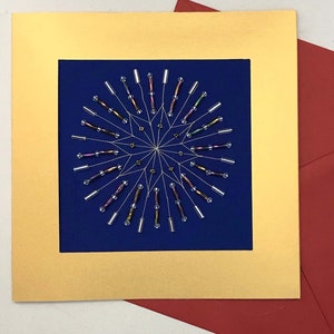 Handgemaakte wenskaarten videokaart / Beaded Flower of vuurwerk