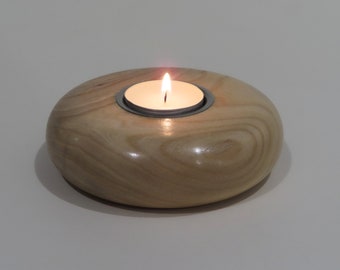 Elm Wood Single Tealight Candle Holder